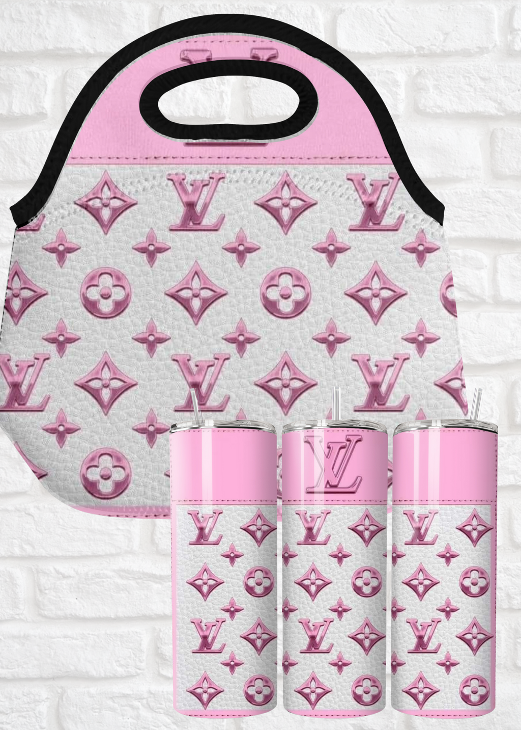 Pink LV tumbler & tote