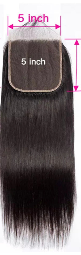 5*5 Brazilian straight closures